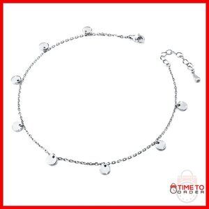 Sterling Silver Adjustable Anklet with Evil Eye Heart Infinity Bead